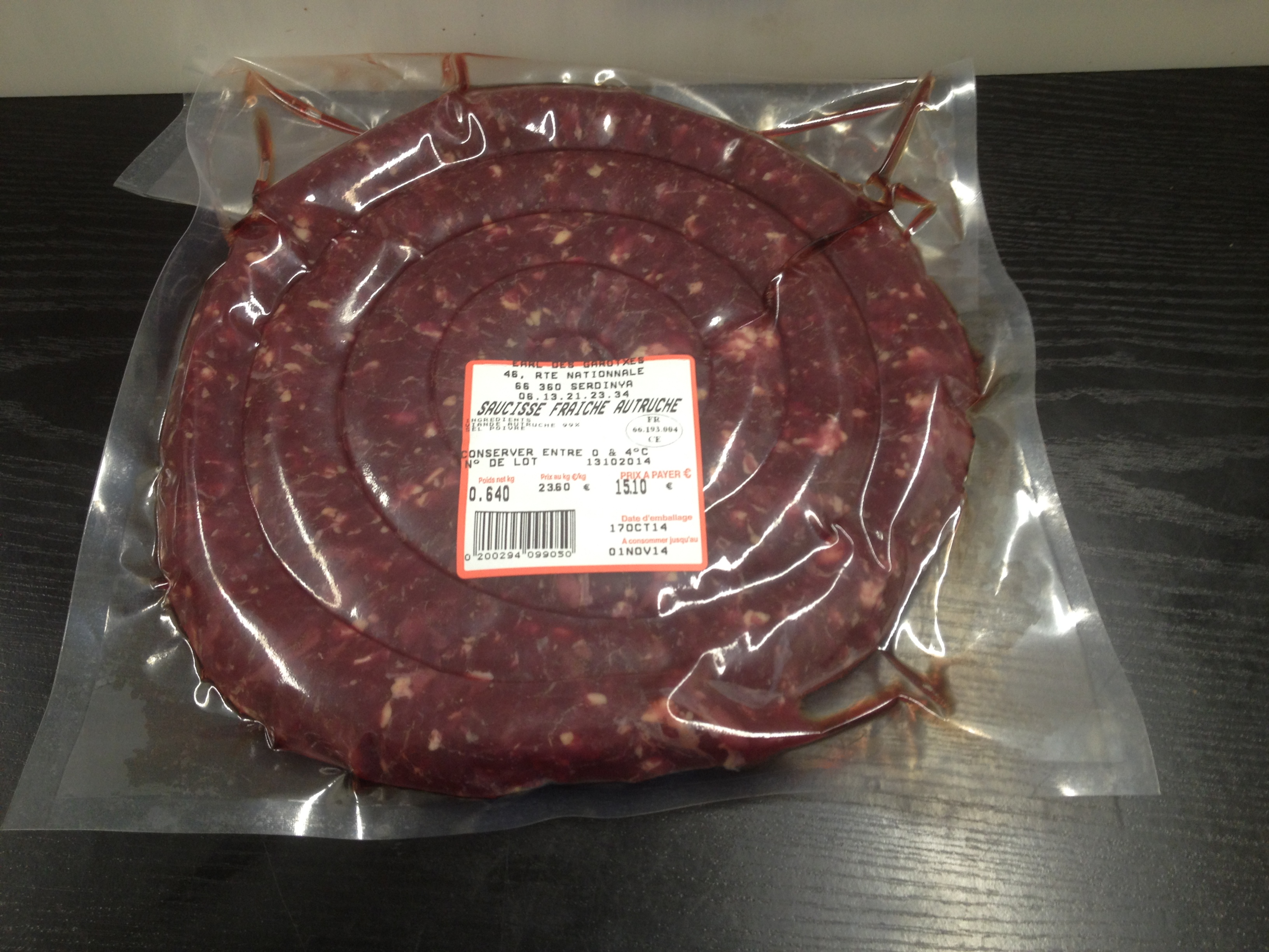 Saucisse d'autruche