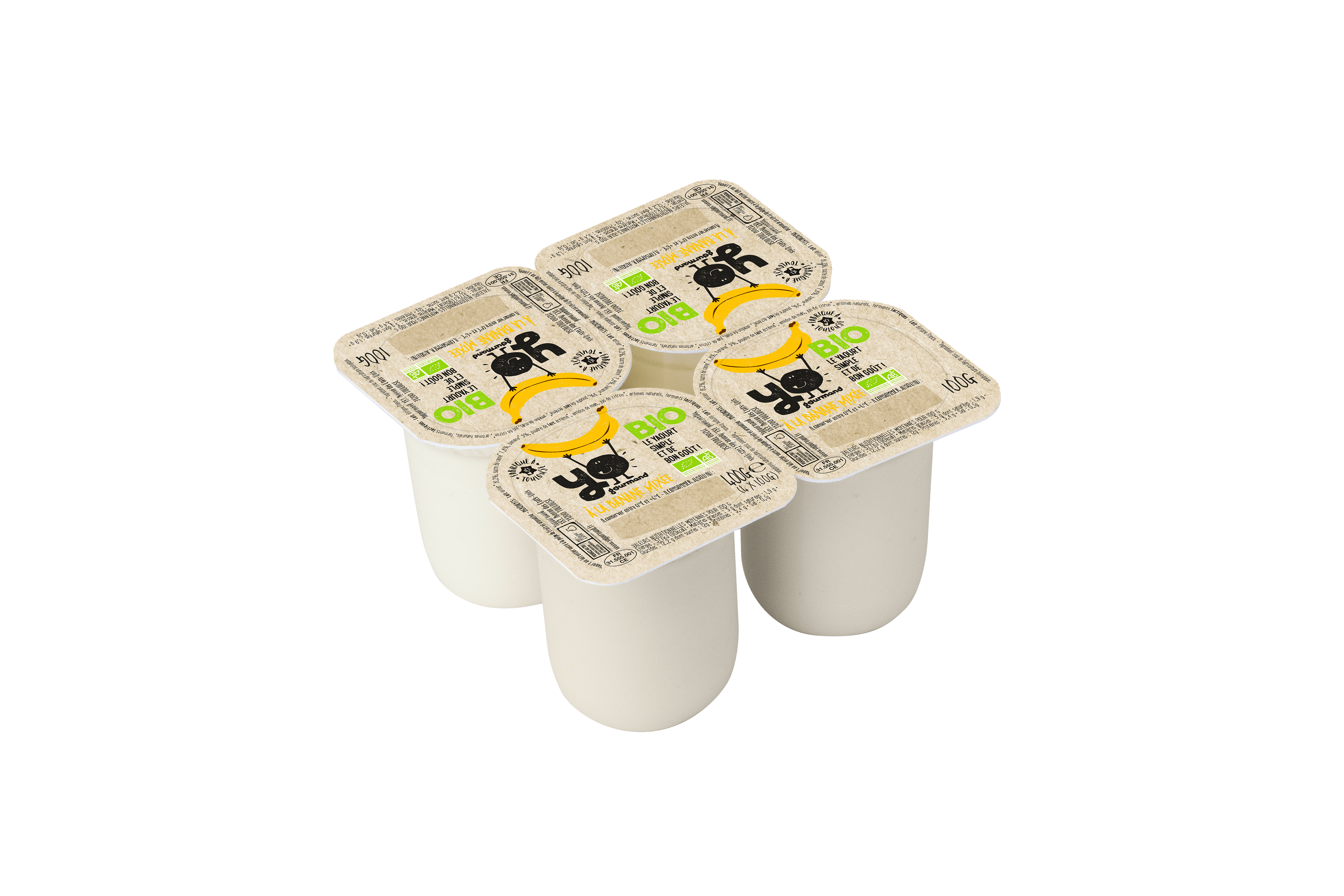 Yaourt bio a la banane mixee Yogourmand