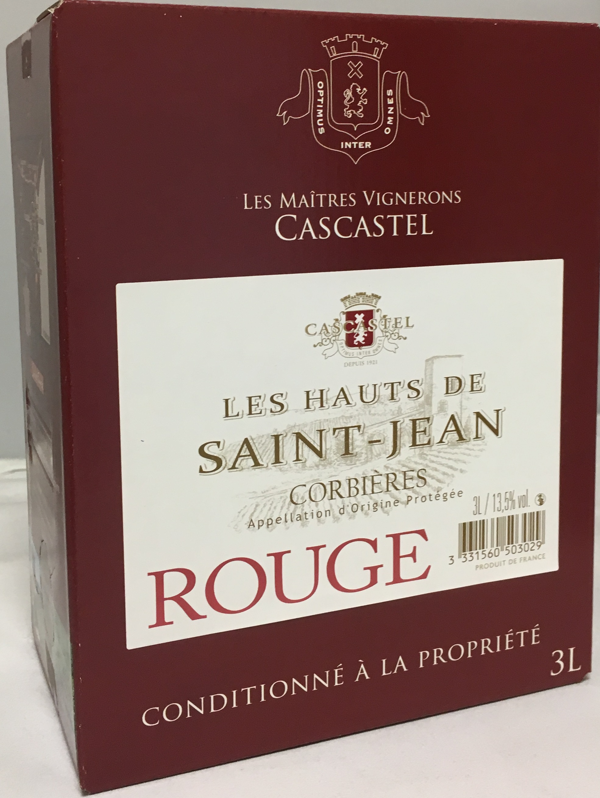 Corbières Les Hauts de St Jean rouge BIB 3L