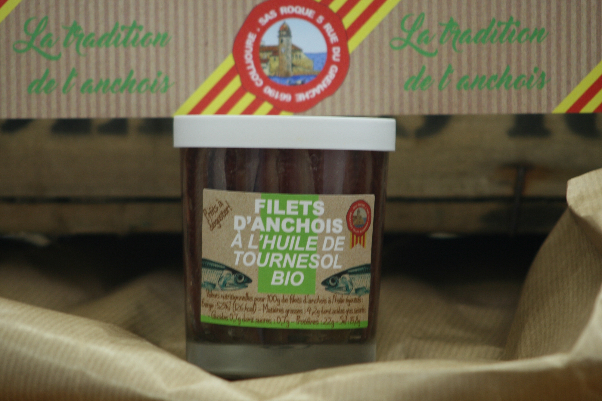 FILETS D'ANCHOIS A L'HUILE DE TOURNESOL  BIO