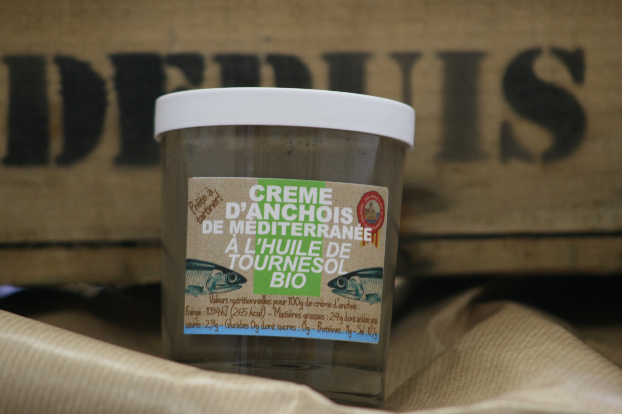 CREME D'ANCHOIS DE MEDITERRANEE A L'HUILE DE TOURNESOL BIO