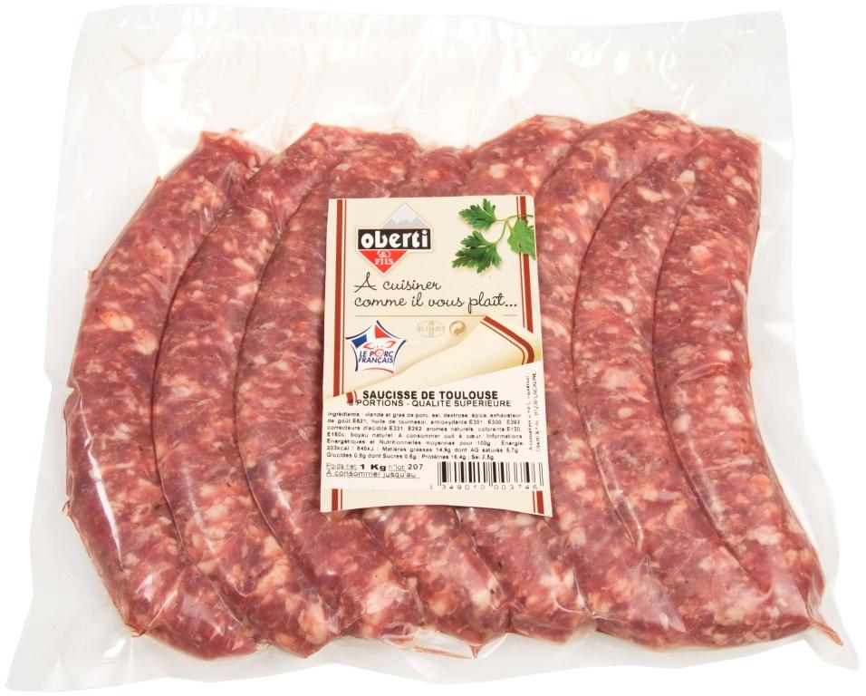 Saucisse fraiche superieure portionnees sous-vide VPF 1kg
