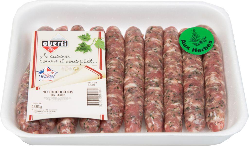 Chipolatas aux herbes x10 VPF 600g