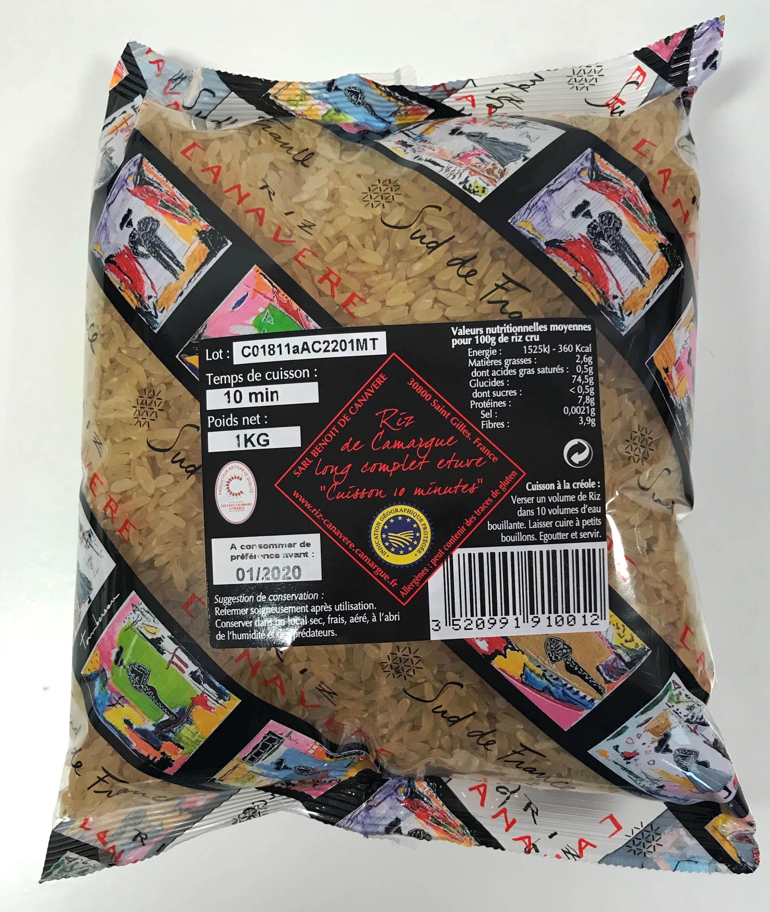 SAC 1 KG MT RIZ DE CAMARGUE IGP LONG COMPLET ETUVE CUISSON 10 MIN