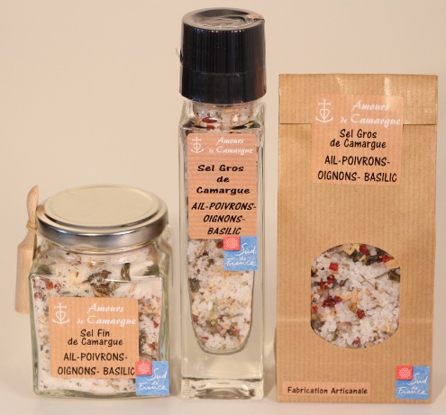 Sel de Camargue AIL, OIGNONS, POIVRONS et BASILIC