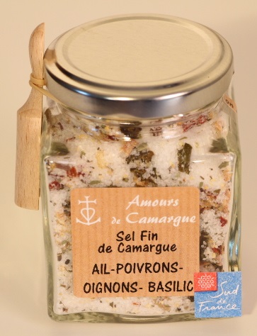 Sel de Camargue AIL, OIGNONS, POIVRONS et BASILIC