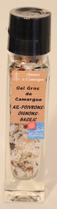 Sel de Camargue AIL, OIGNONS, POIVRONS et BASILIC