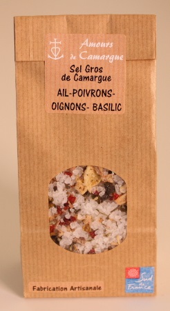 Sel de Camargue AIL, OIGNONS, POIVRONS et BASILIC