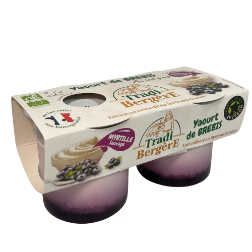 Yaourt au lait de brebis bio Myrtilles x2 - Tradi-Bergere