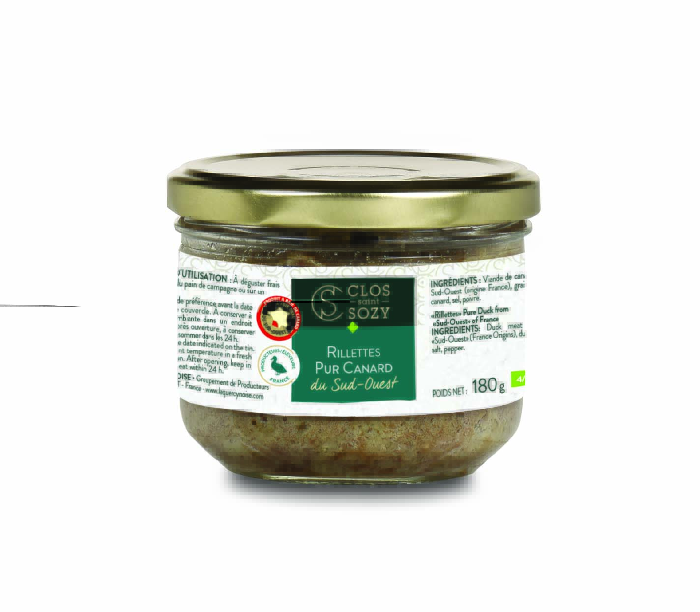 RILLETTE PUR CANARD AU FOIE GRAS