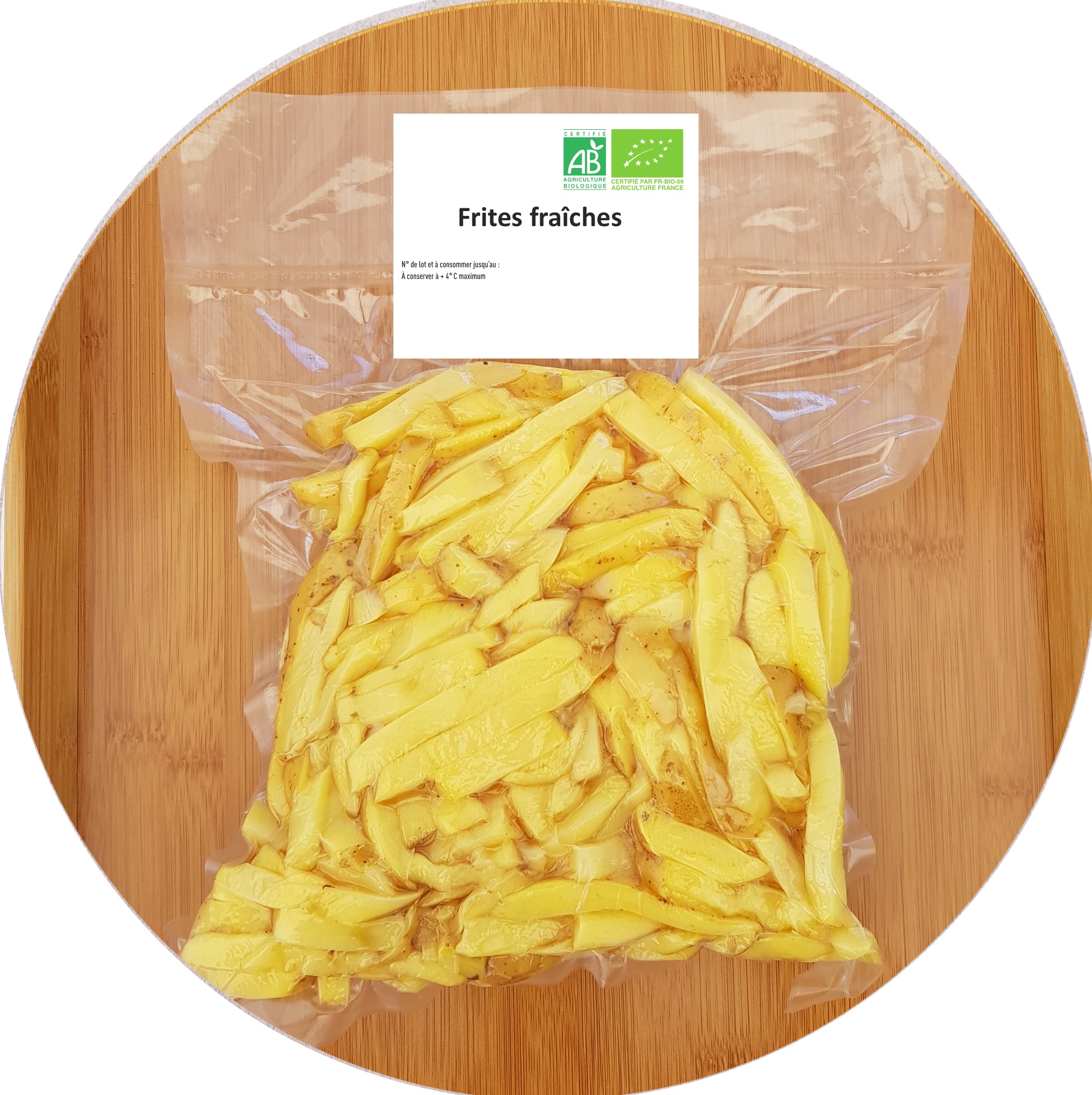 Frites fraiches pelees