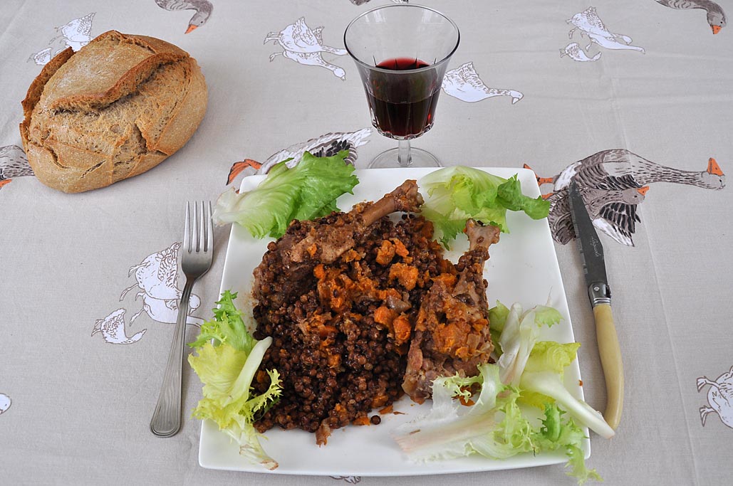 Lentilles du Savès aux manchons confits