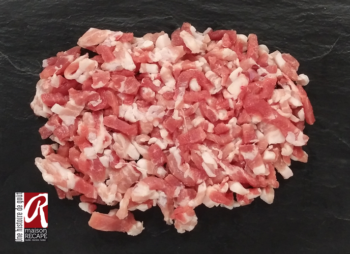 Lardons sales au sel sec