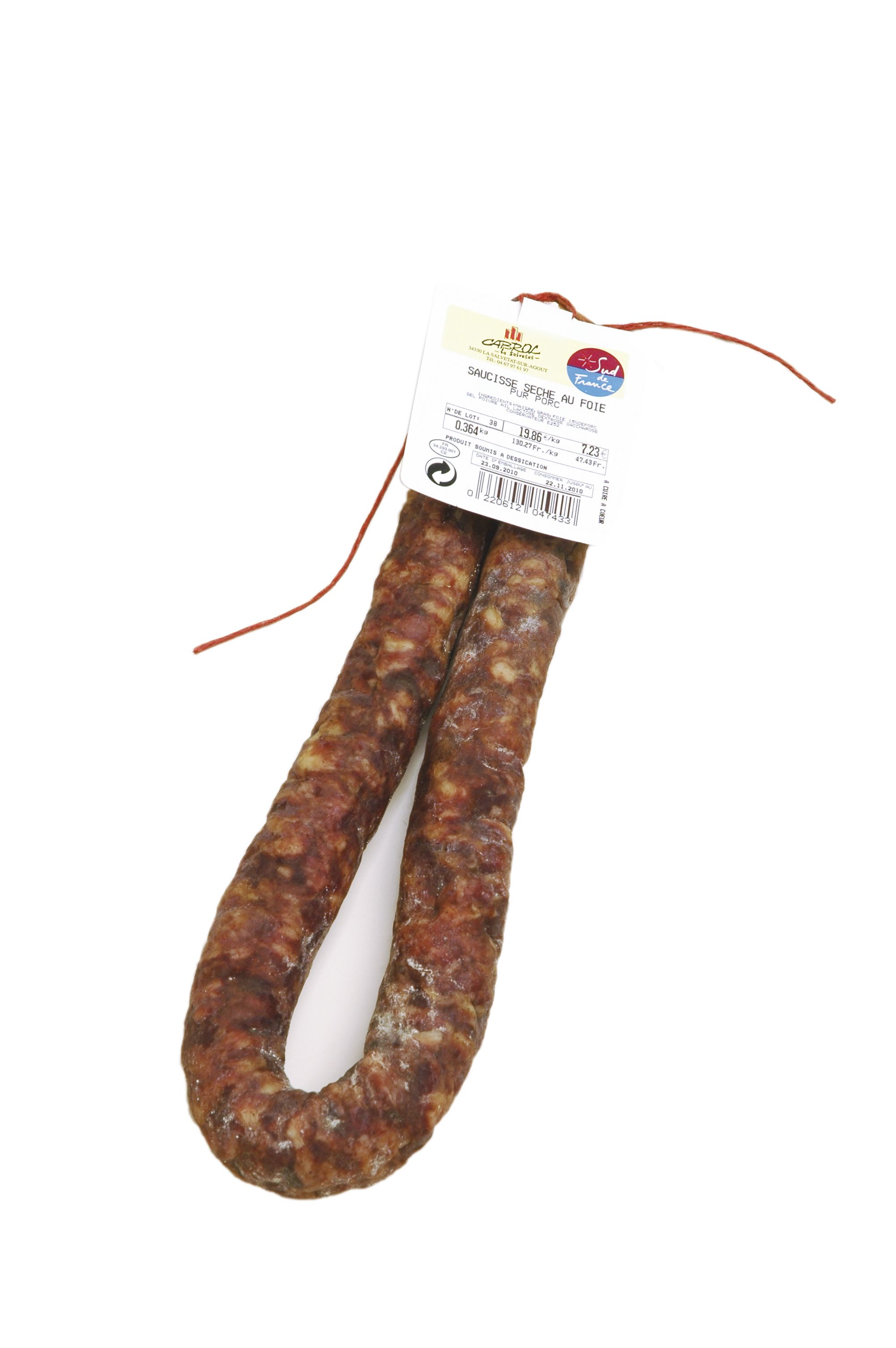 Saucisse seche au foie
