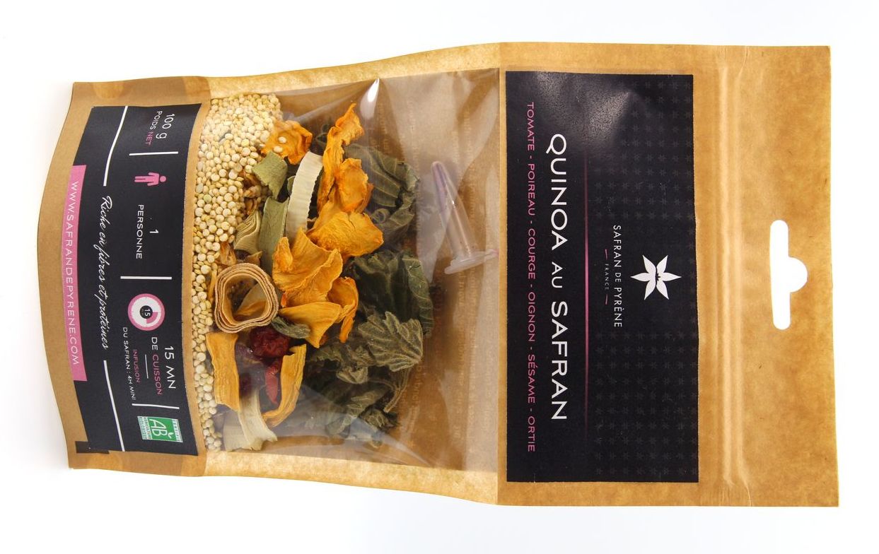 Quinoa au safran et ses petits legumes deshydrates
