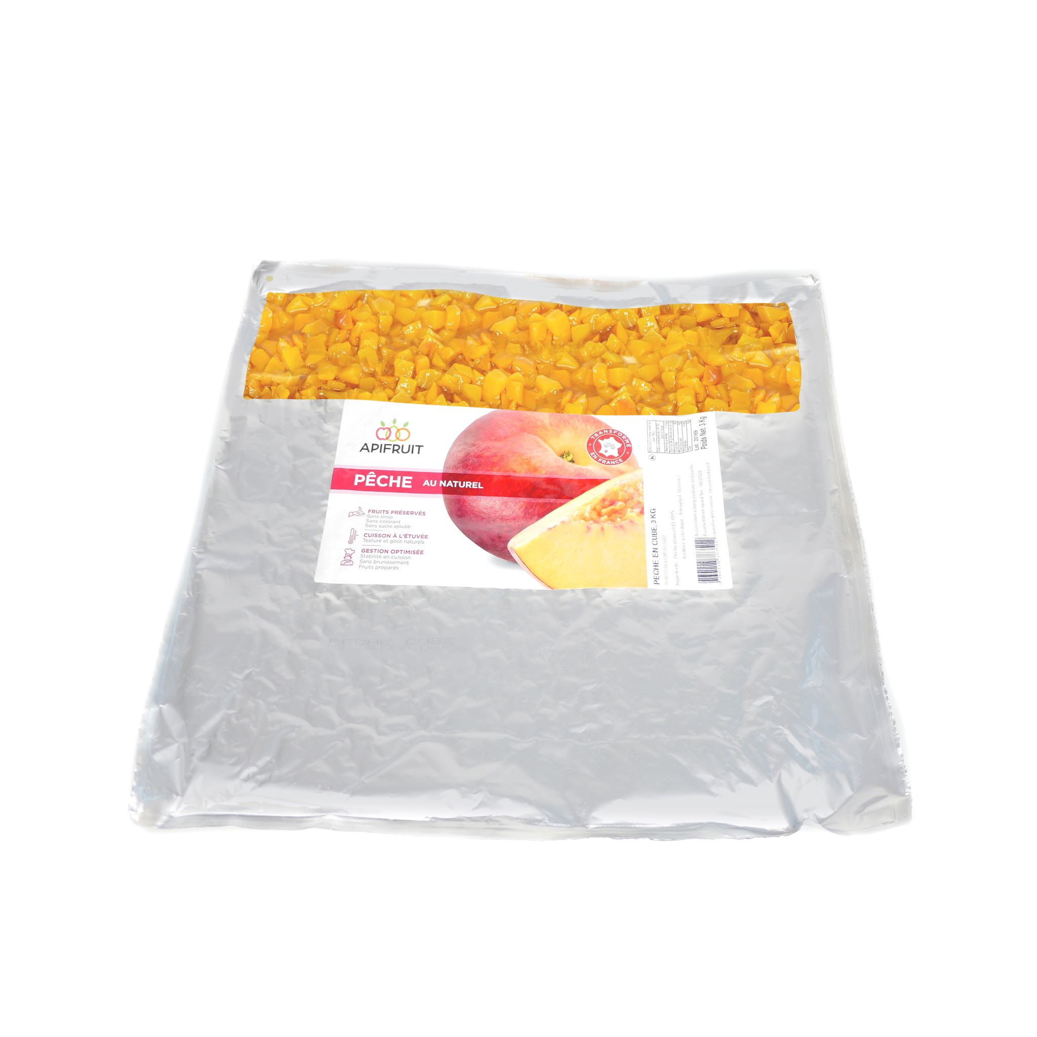 Peche en cube cuite sous vide, 3kg