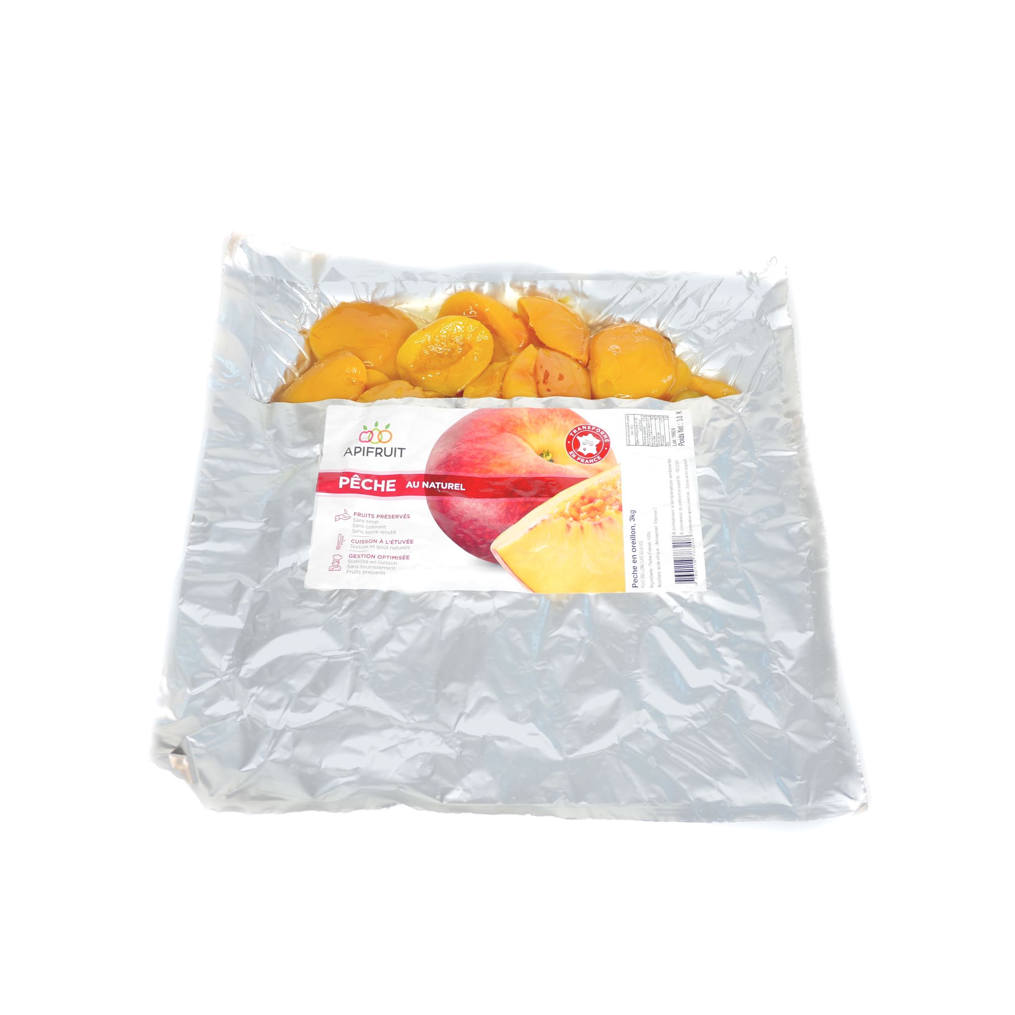 Peche en oreillon cuite sous vide, 3kg