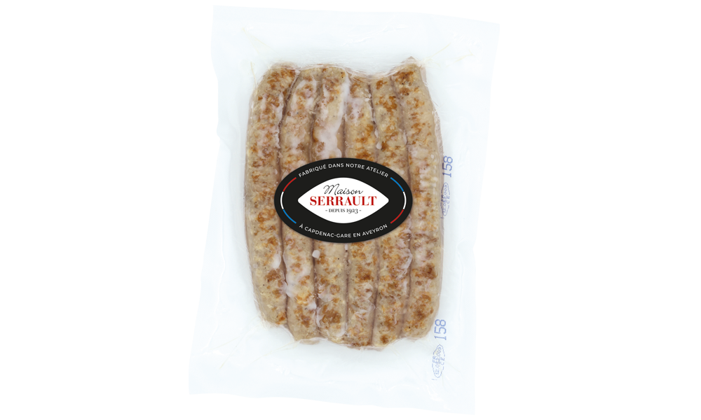 CHIPOLATA Cuites dorees S/vide x 6 - Env. 300g