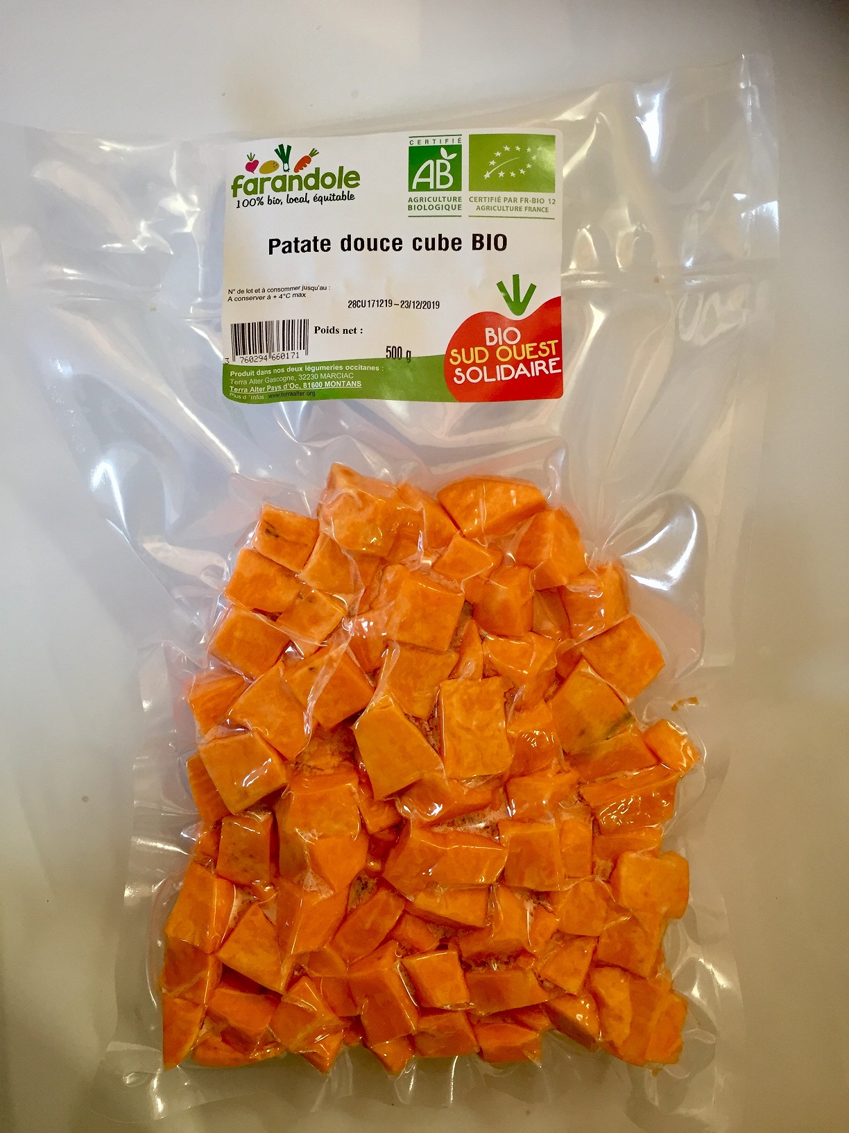 Patate douce Bio - cube