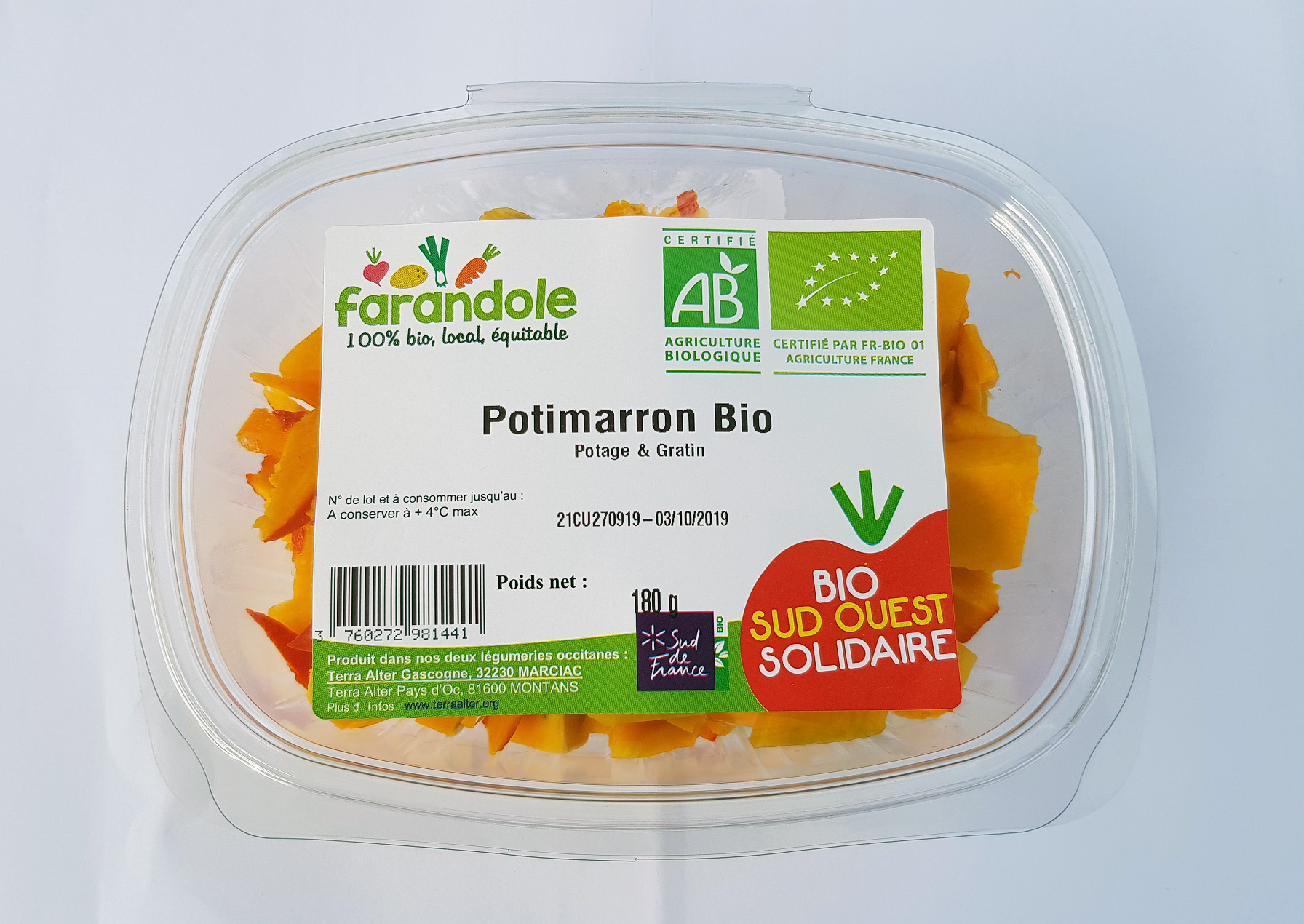 Potimaron Bio en cube -