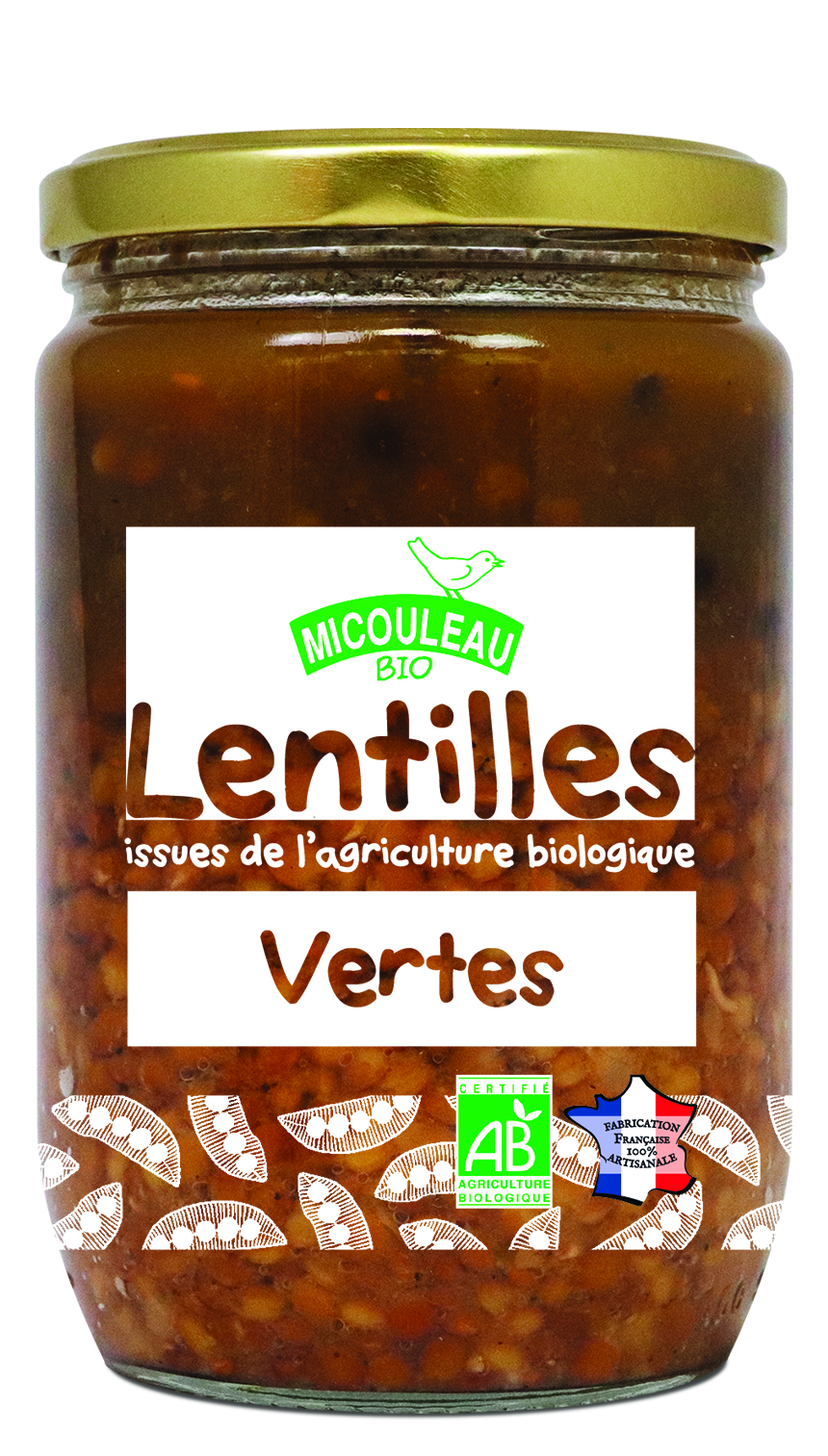 LENTILLES VERTES CUISINEES BIO