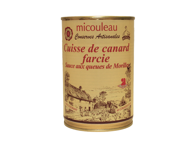 CUISSE DE CANARD FARCIE et SA SAUCE AUX QUEUES DE MORILLES