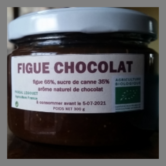 Confiture Figue Bergamote, Figue Chocolat, Figue Citron, Figue Epices  ''BIO''