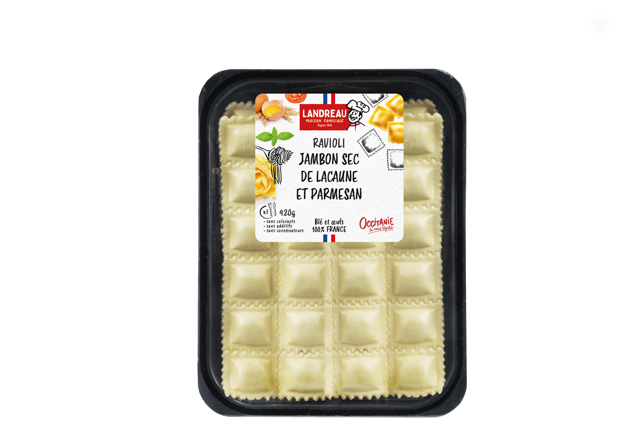 Ravioli frais au jambon sec par 6 douzaines