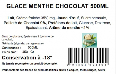Glace Menthe chocolat