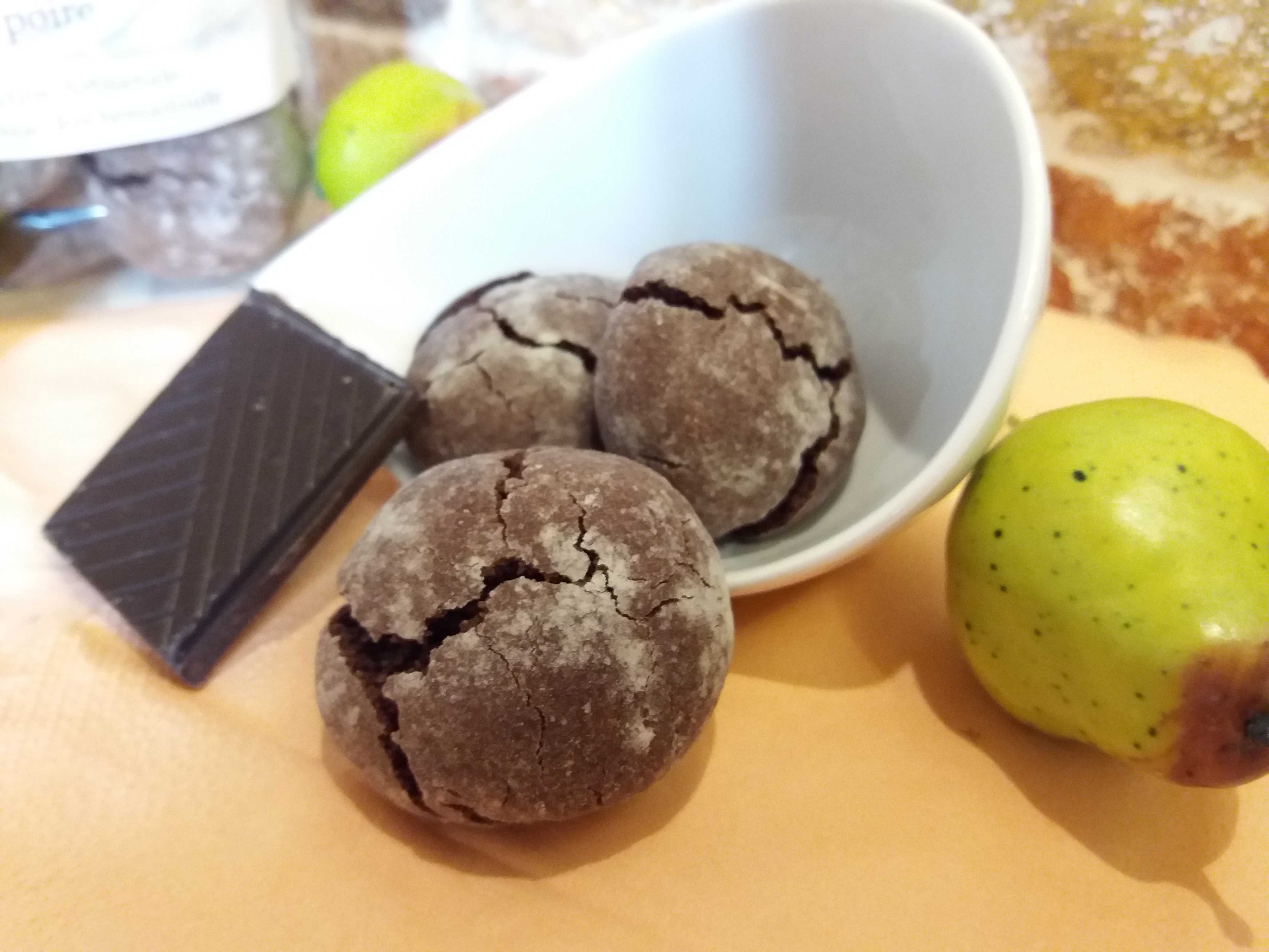 Crinkles au chocolat et poire