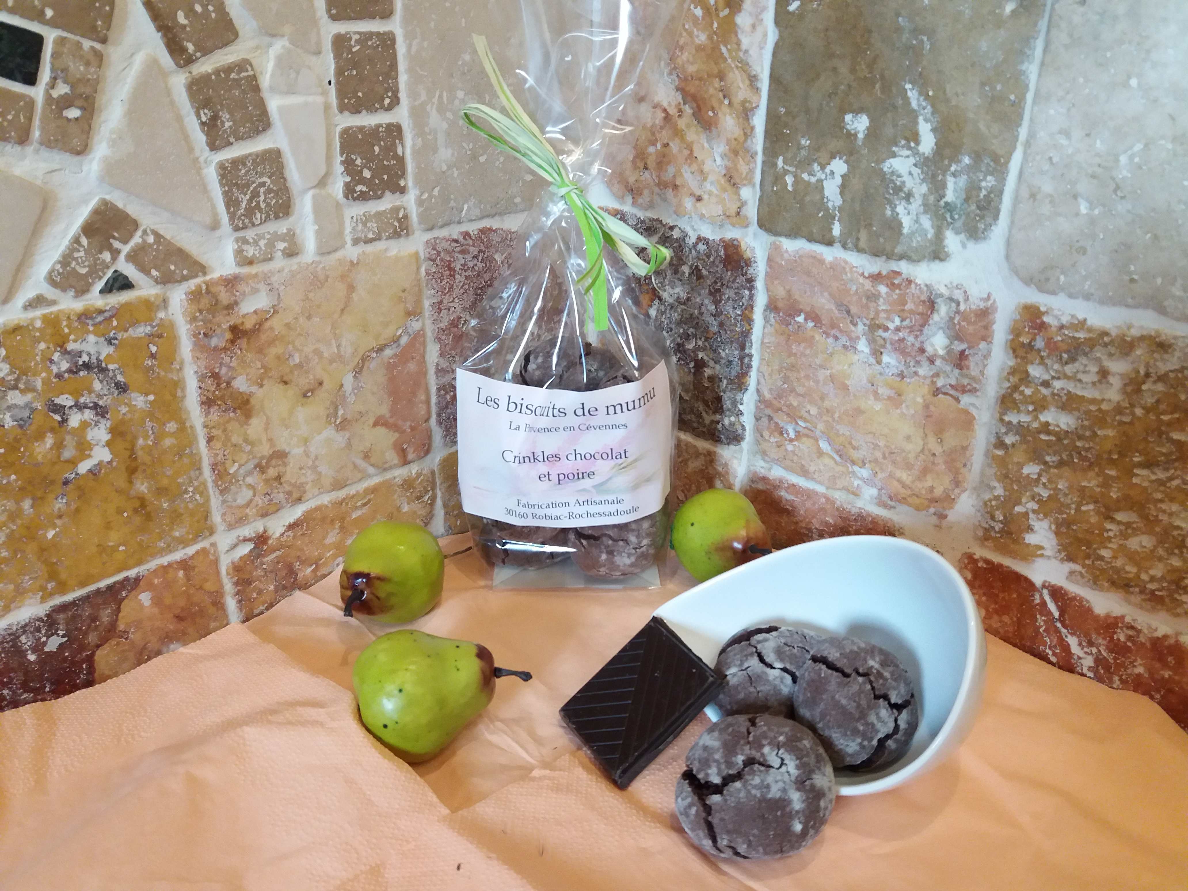 Crinkles au chocolat et poire
