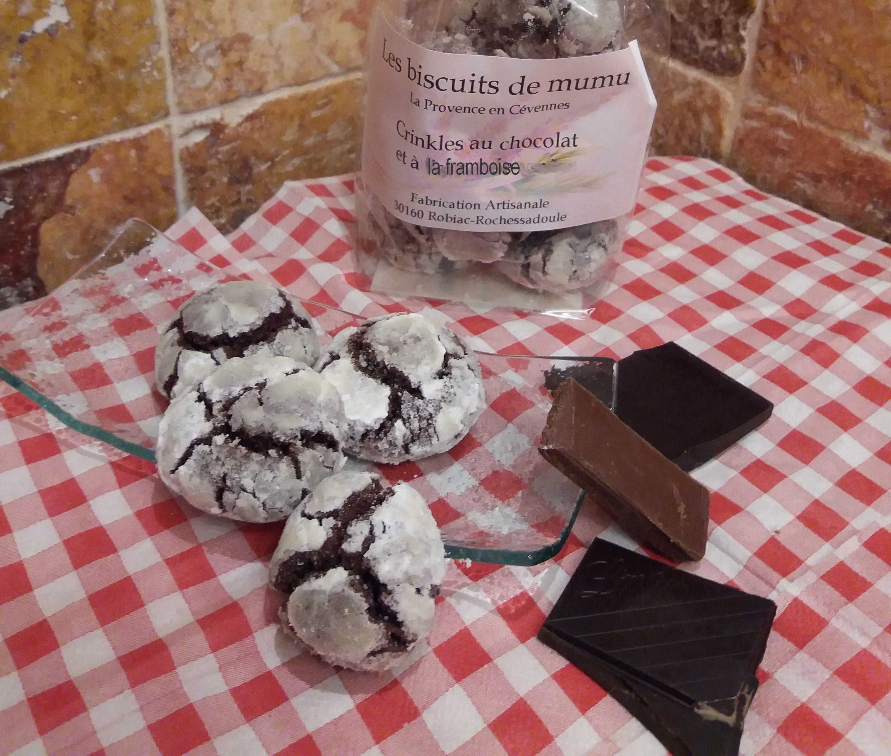 Crinkes au chocolat et framboise