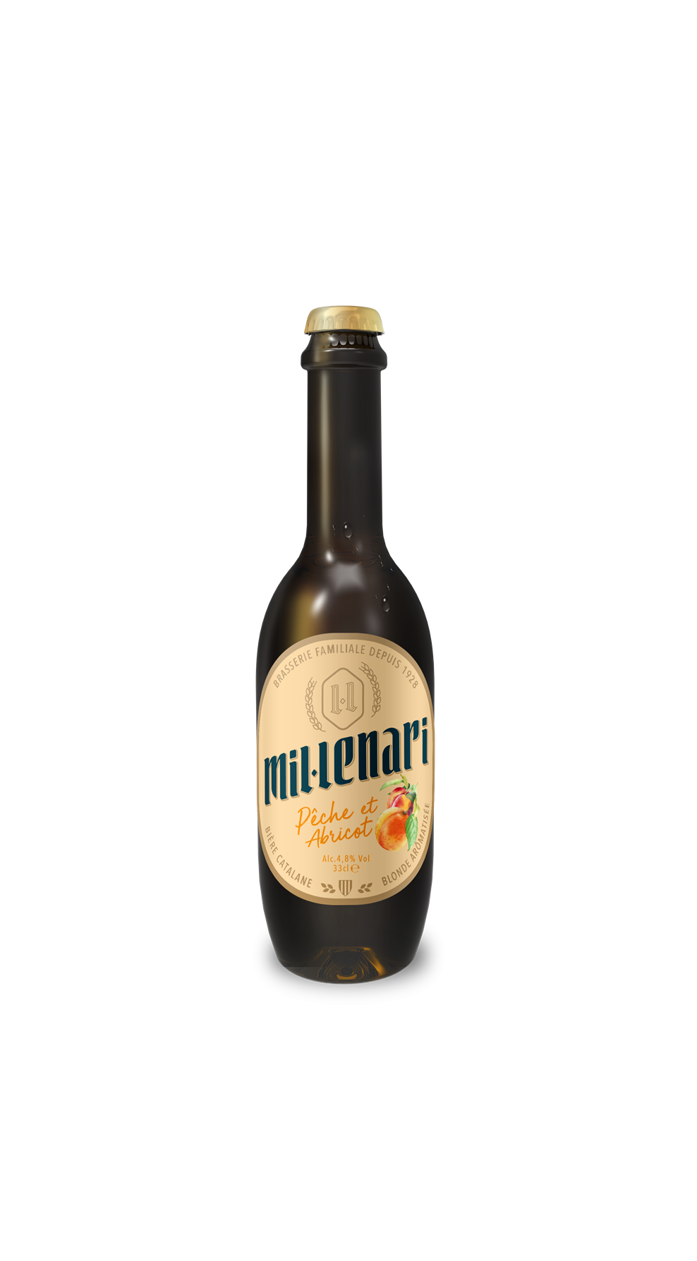 Mil.lenari Peche et Abricot 33 cl VP, 75 cl VP et Fut 20 L