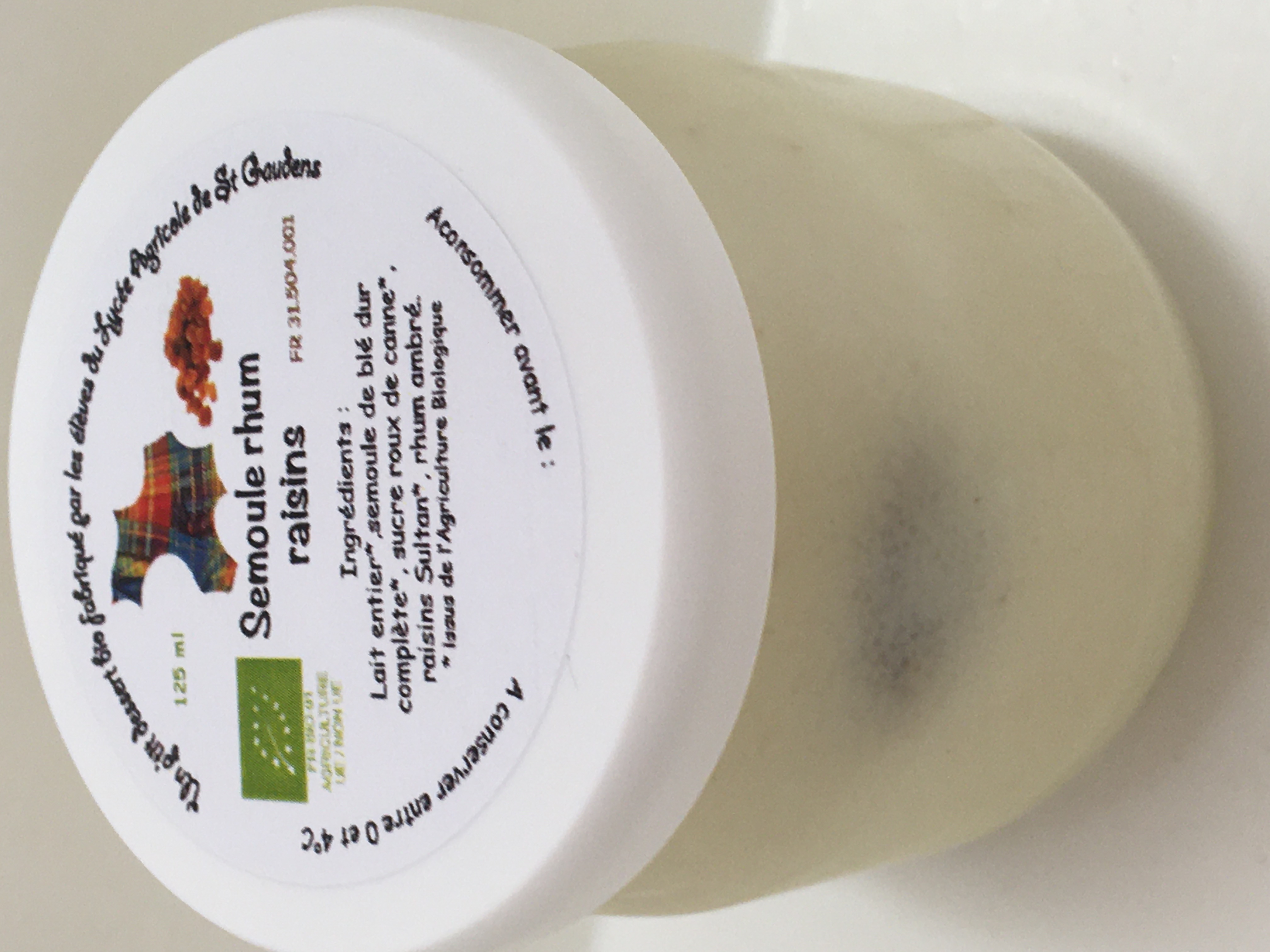 Semoule rhum raisins