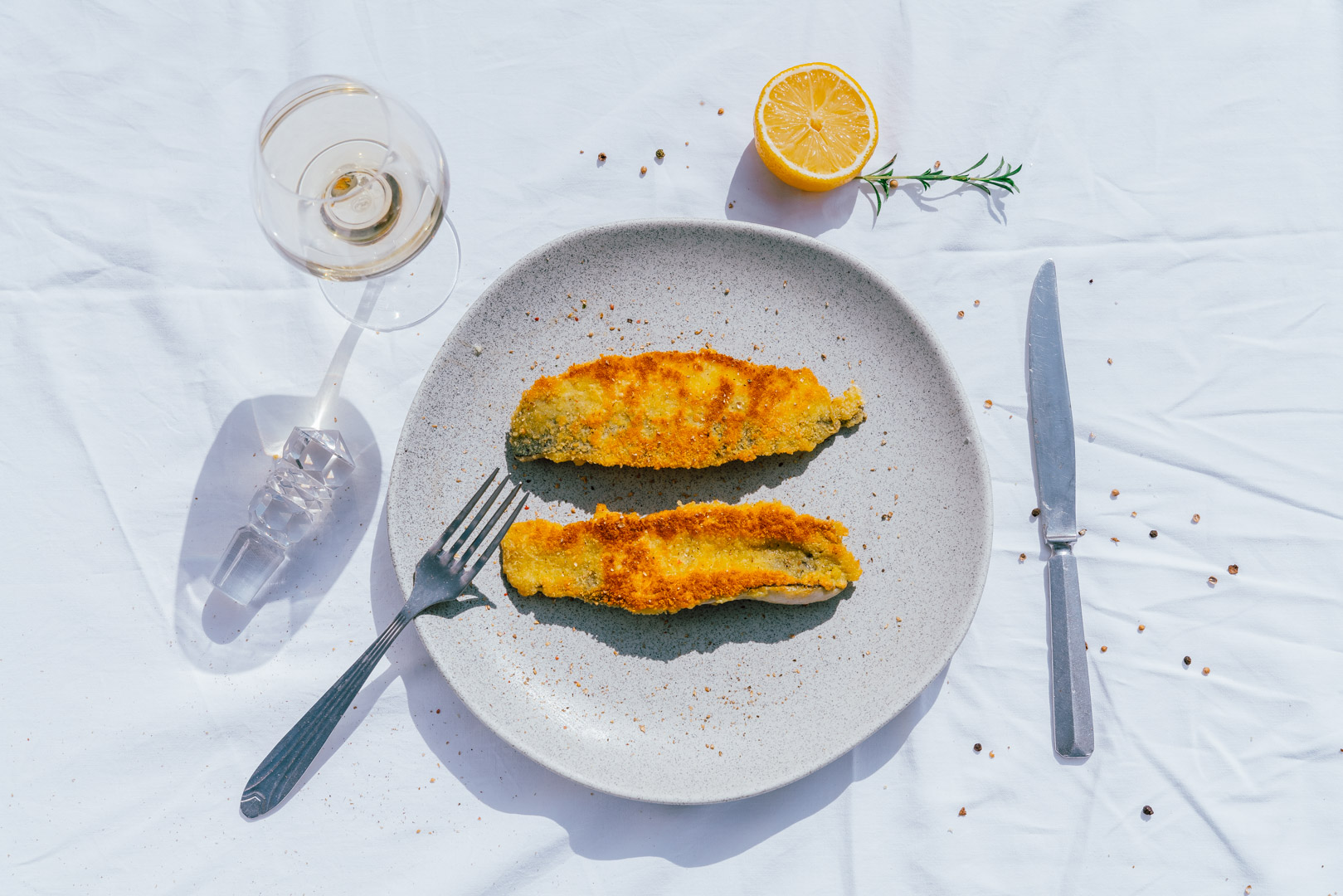 Filets de poisson panes