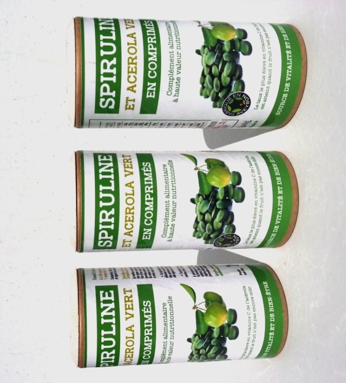 Spiruline et acerola vert bio boite de 180 comprimes