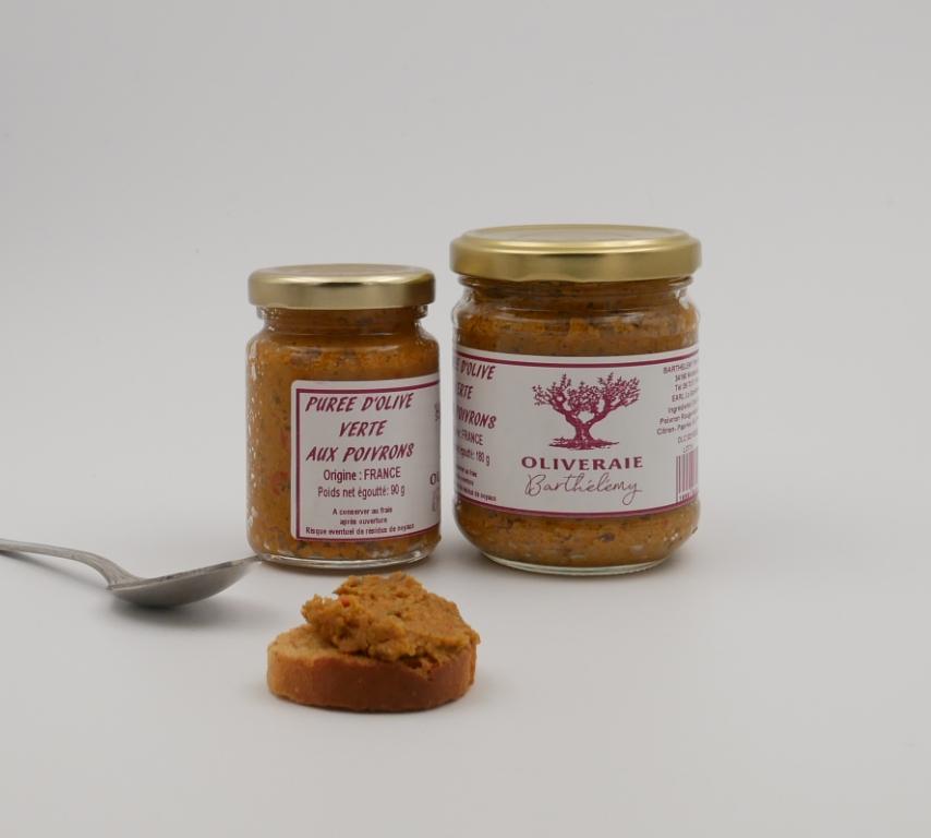 Puree d'olive verte aux poivrons