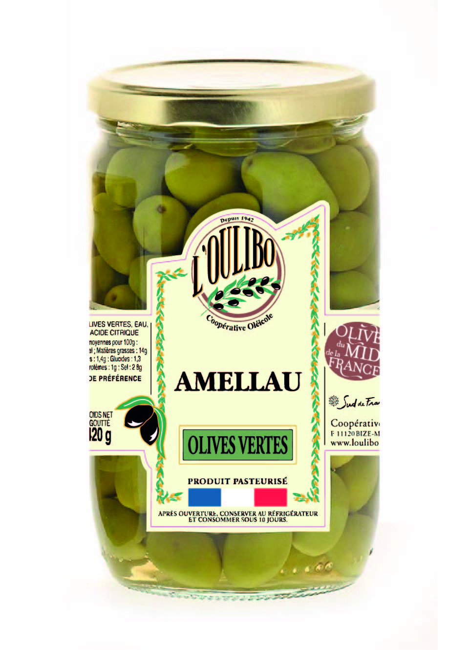 Olives vertes Amellau pasteurisees