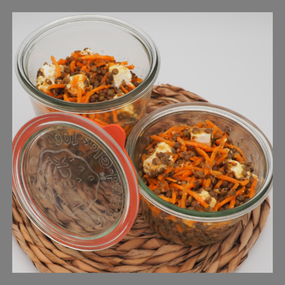 Salade de lentilles carottes chevre & cumin