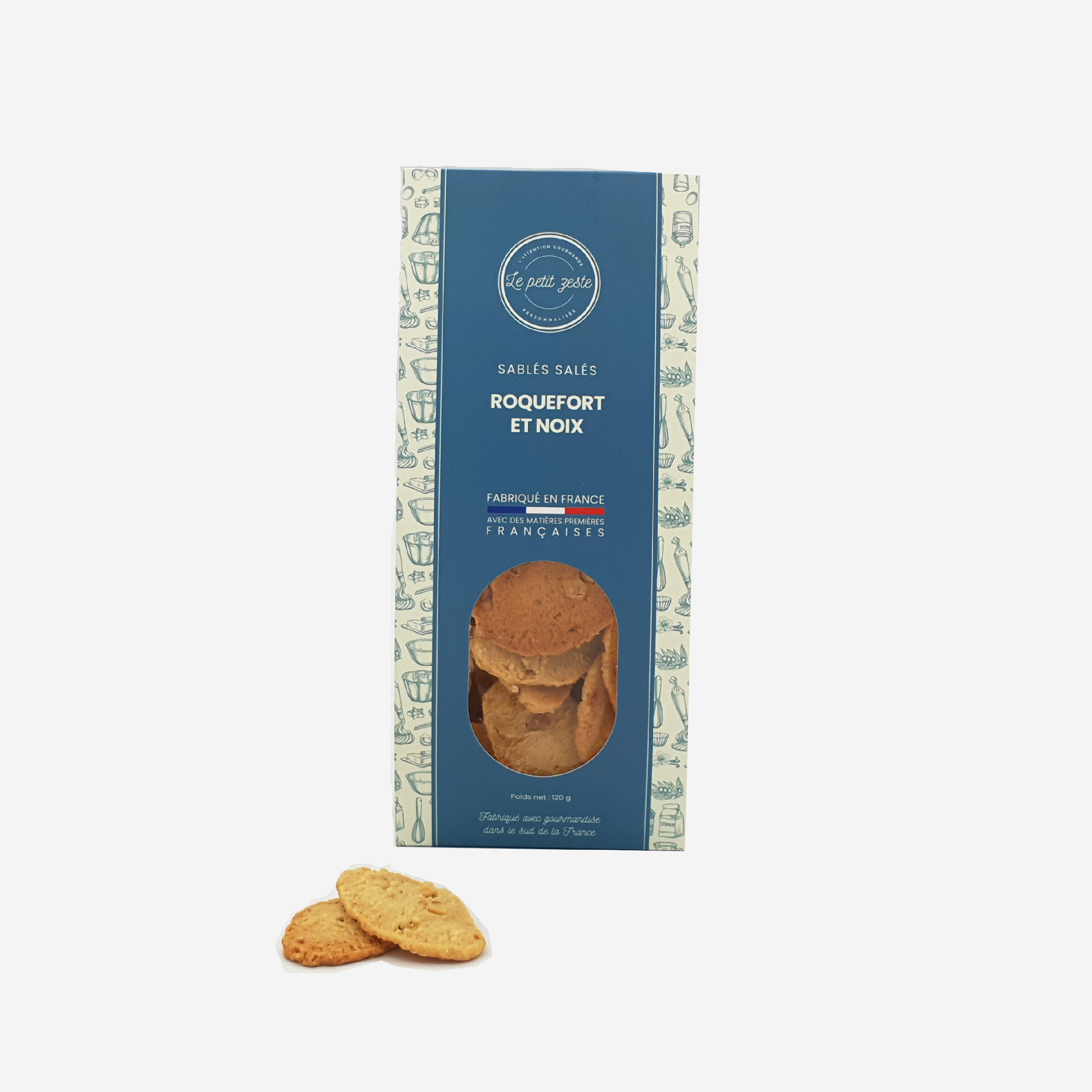 Sables sales au Roquefort AOP et noix