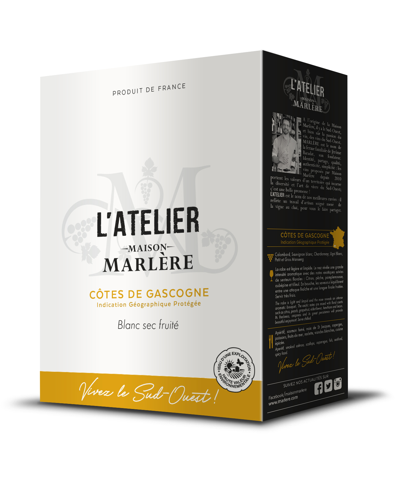 L\' Atelier Cotes de Gascogne Blanc sec BIB 3L