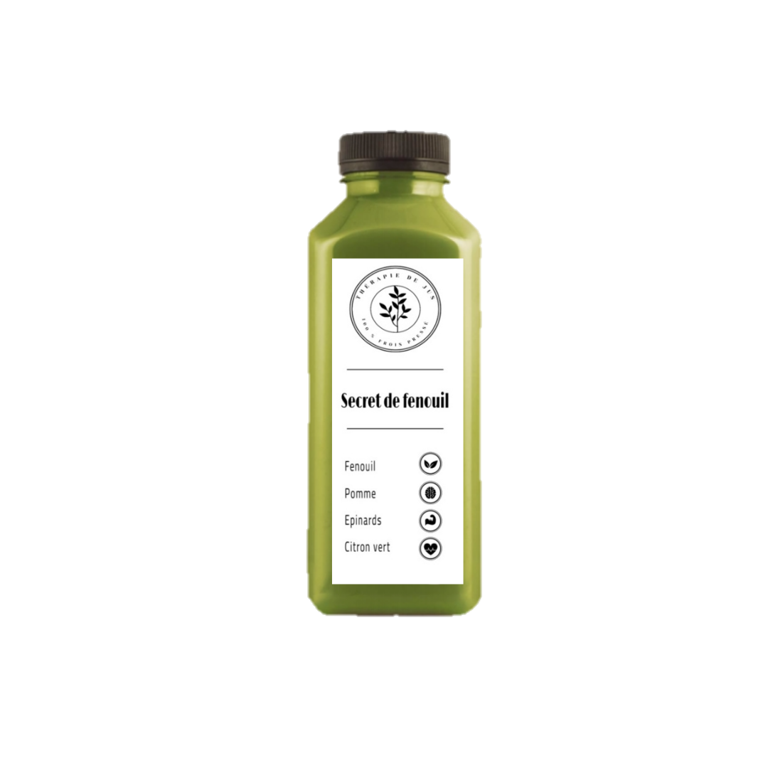 100% presse a froid jus secret du fenouil - une bouteille de 330 ML