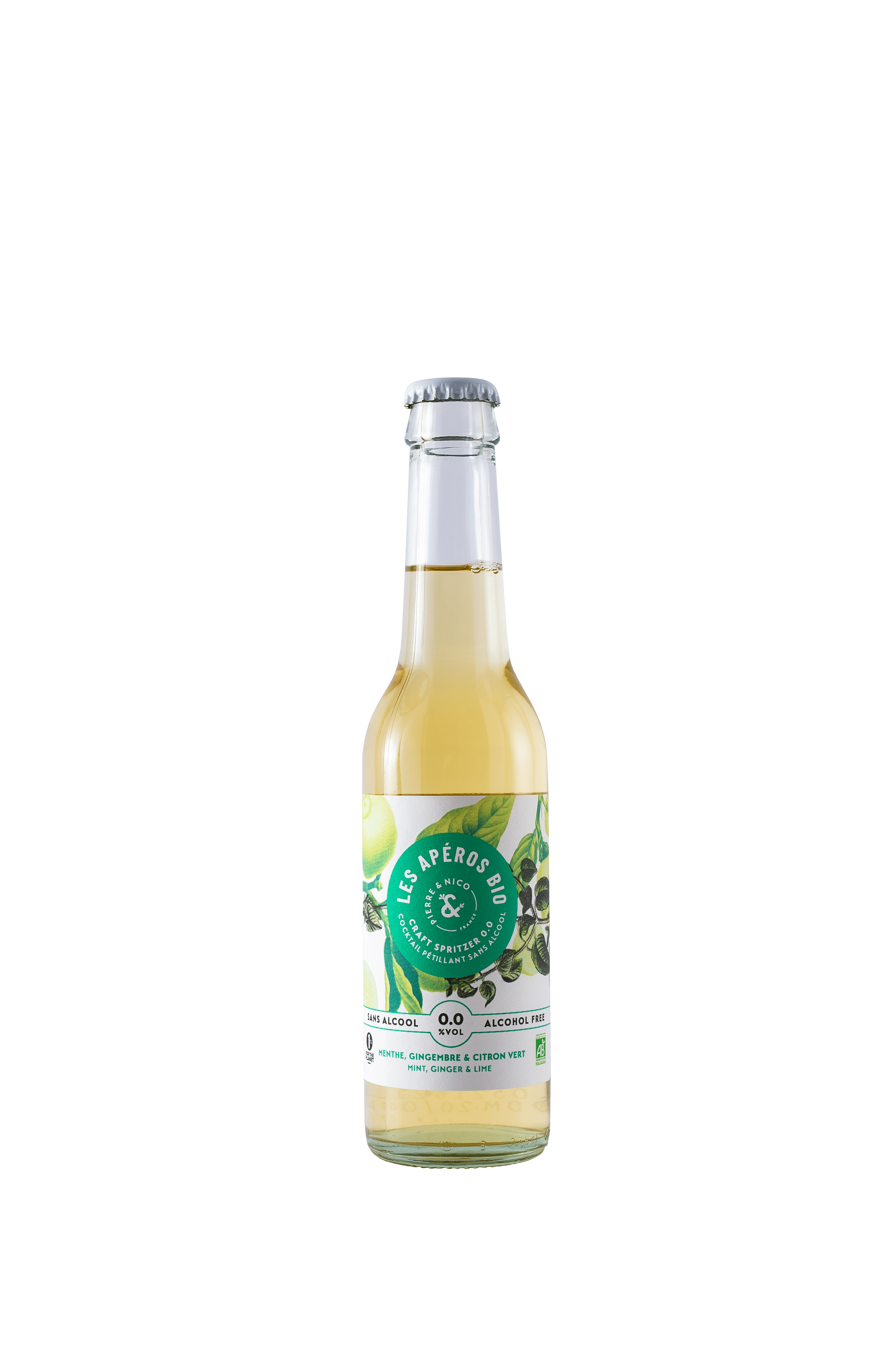 Cocktail sans alcool BIO Menthe, Gingembre & Citron vert - Les Aperos Bio