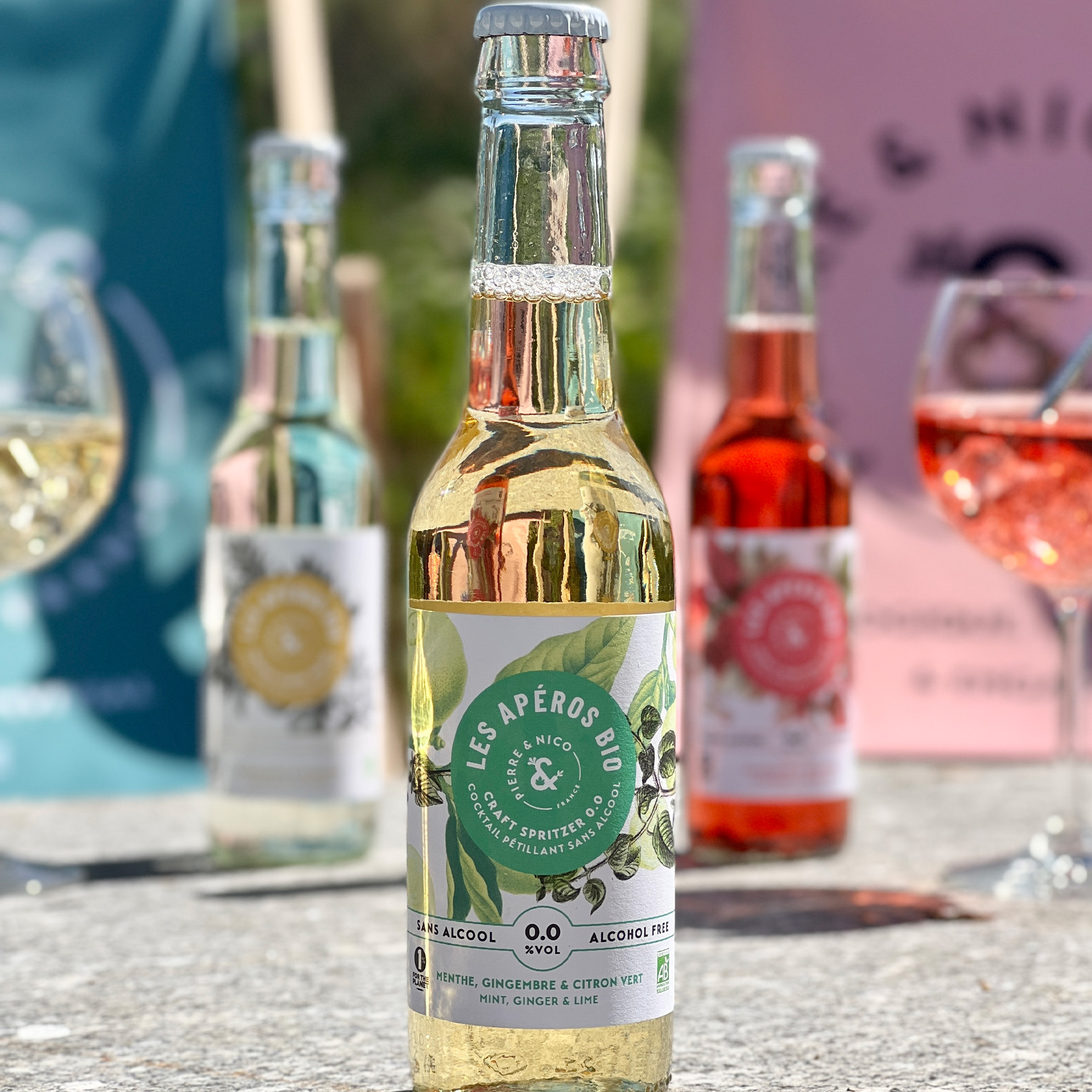 Cocktail sans alcool BIO Menthe, Gingembre & Citron vert - Les Aperos Bio