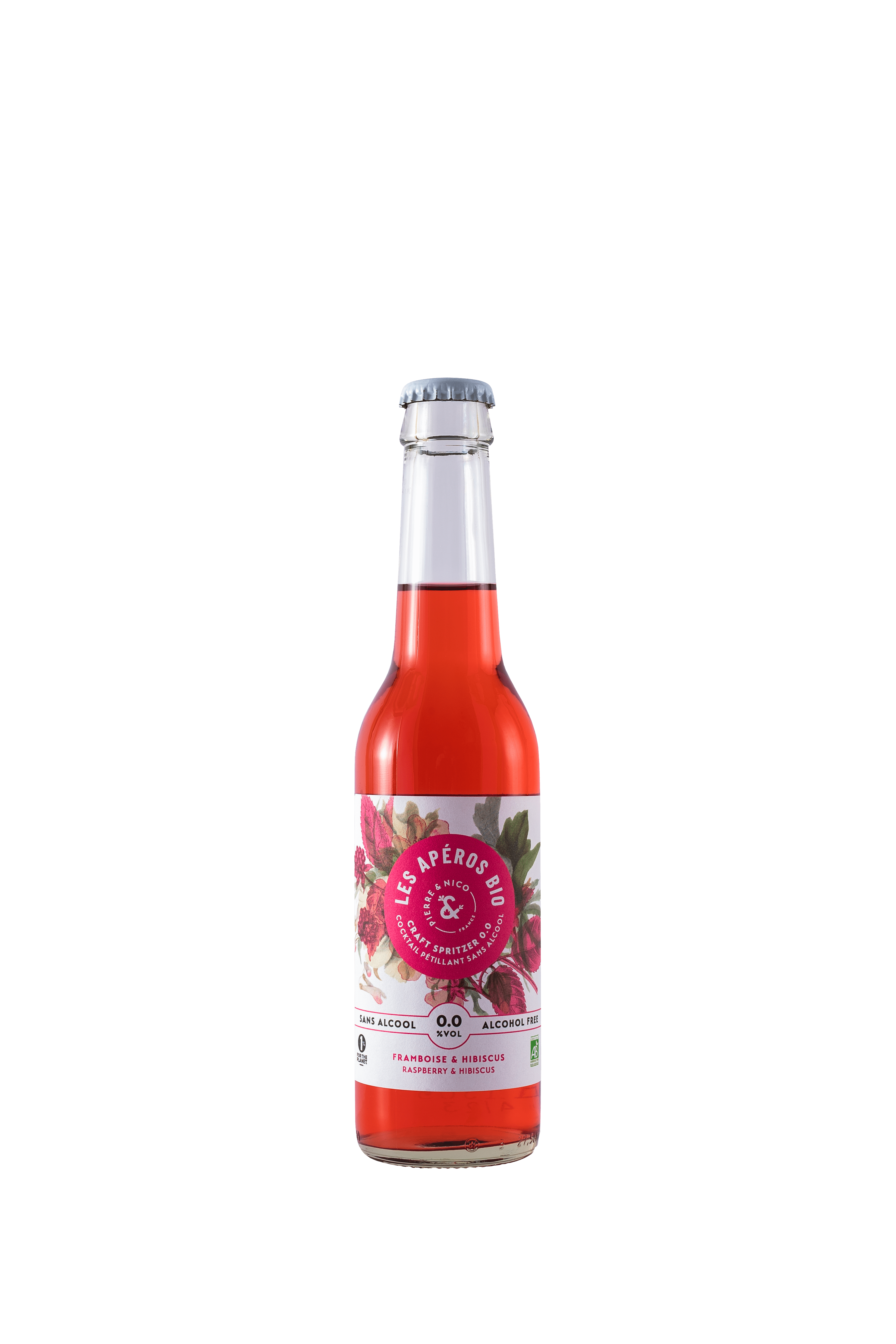 Cocktail sans alcool BIO - Framboise & Hibiscus - Les Aperos Bio