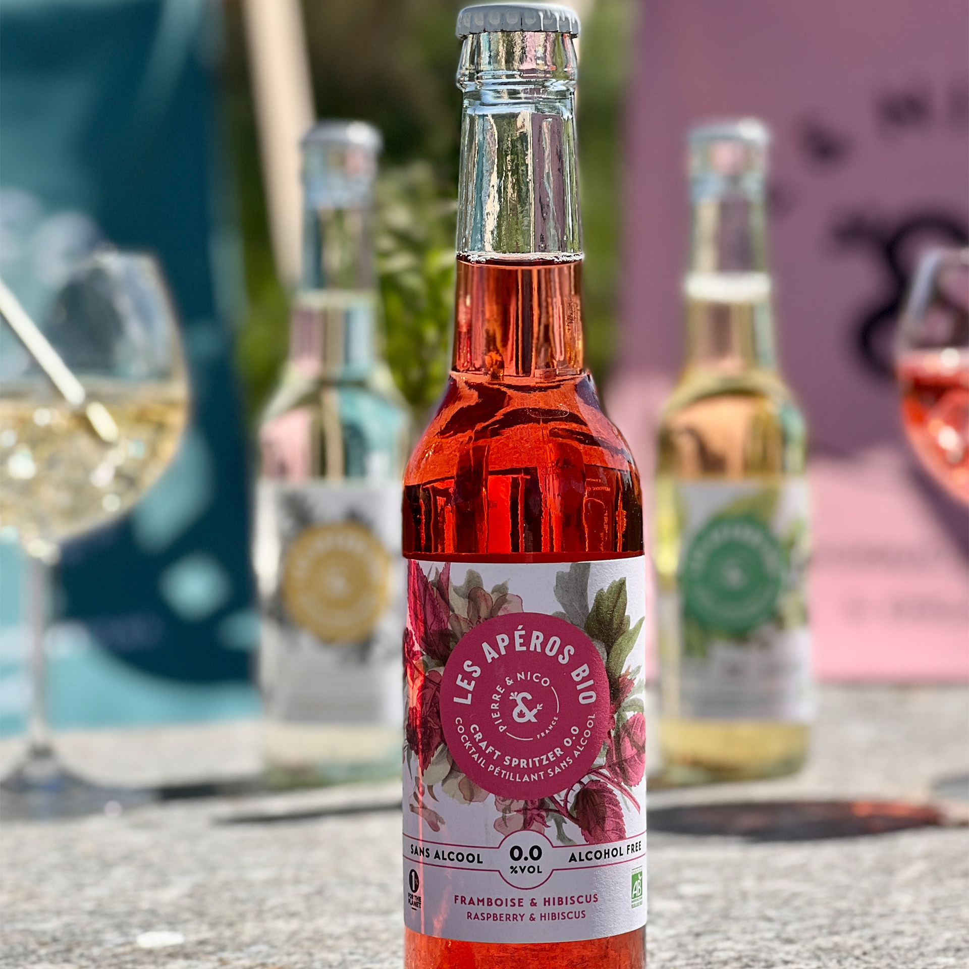 Cocktail sans alcool BIO - Framboise & Hibiscus - Les Aperos Bio