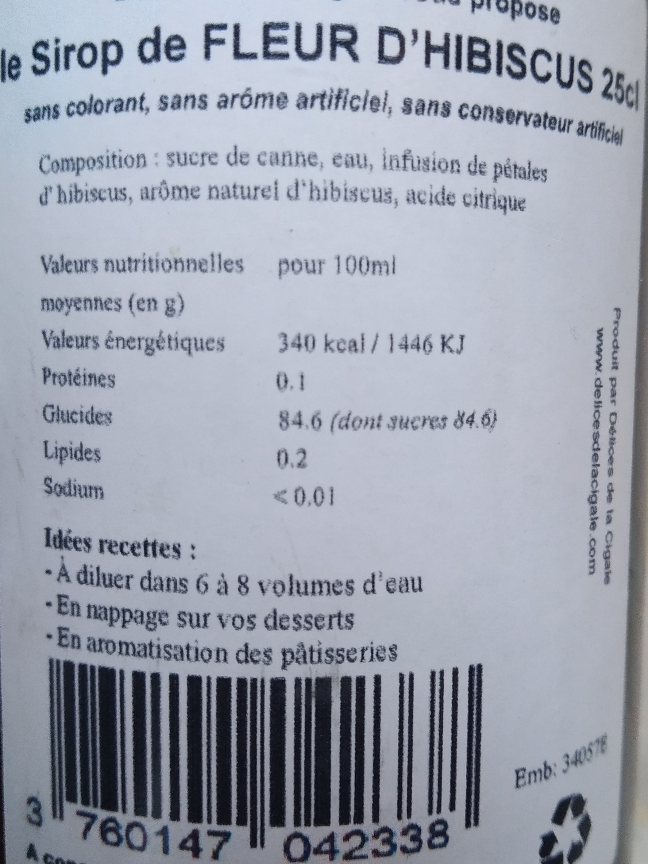 Sirop artisanal de Framboise