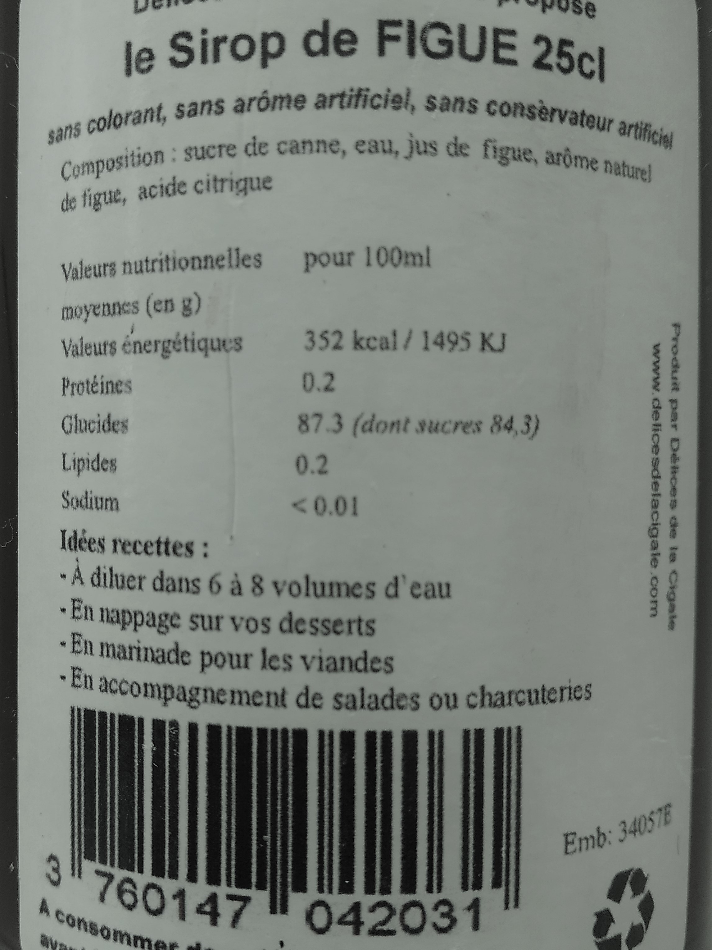 Sirop artisanal de Figue