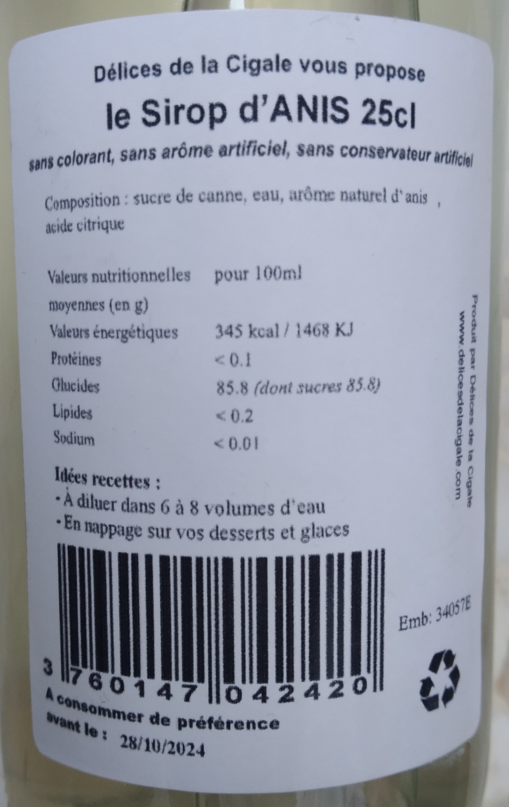 Sirop artisanal d AnIs