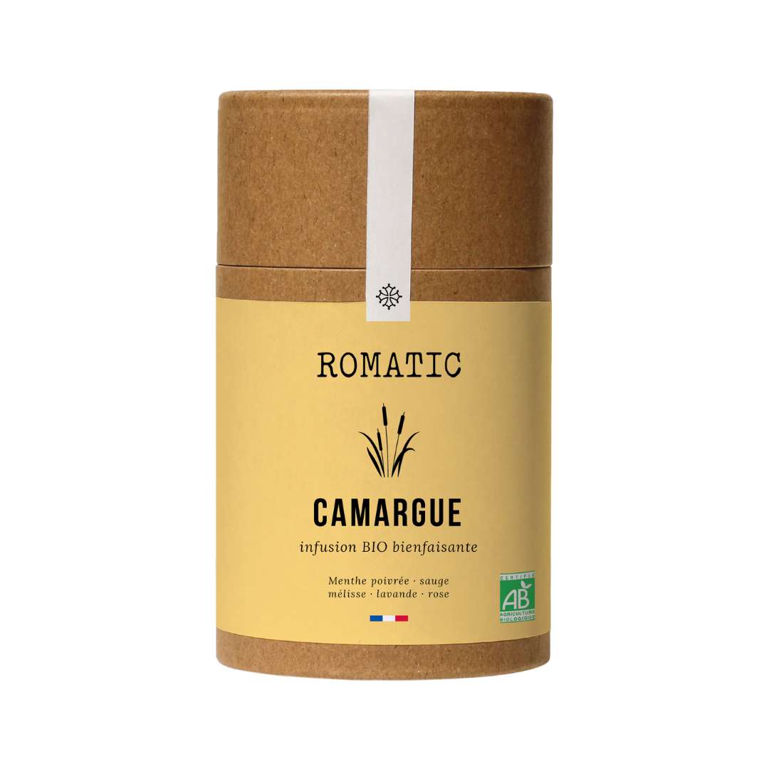 Infusion bio CAMARGUE 35g - menthe poivrée - sauge - mélisse - lavande - rose